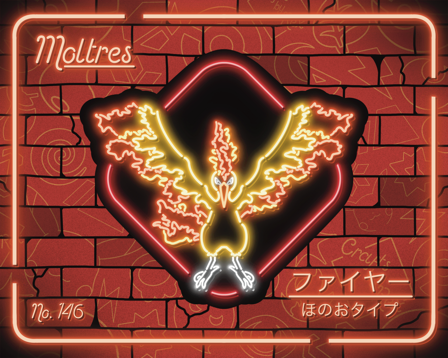 Neon Moltres | Sticker (New)