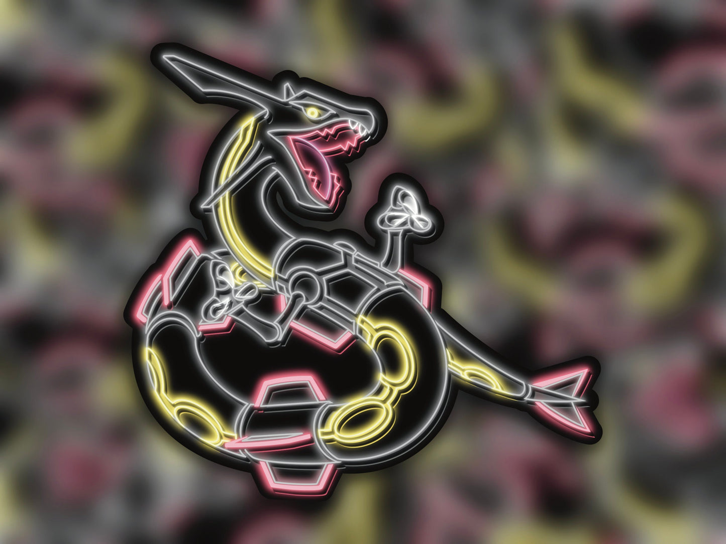 Neon Shiny Rayquaza | Pokemon Stickers