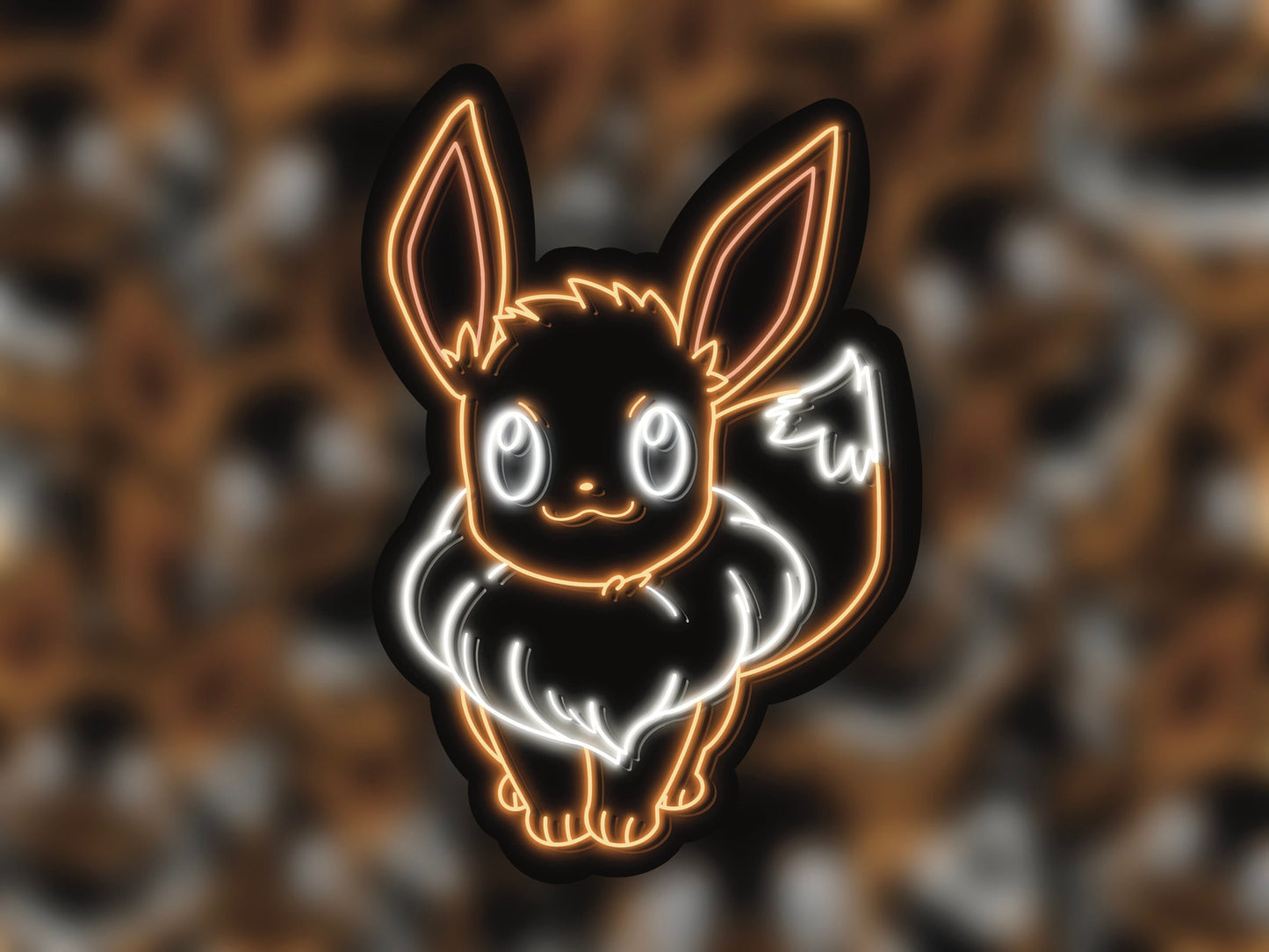 Neon Eevee Sitting | Pokemon Stickers