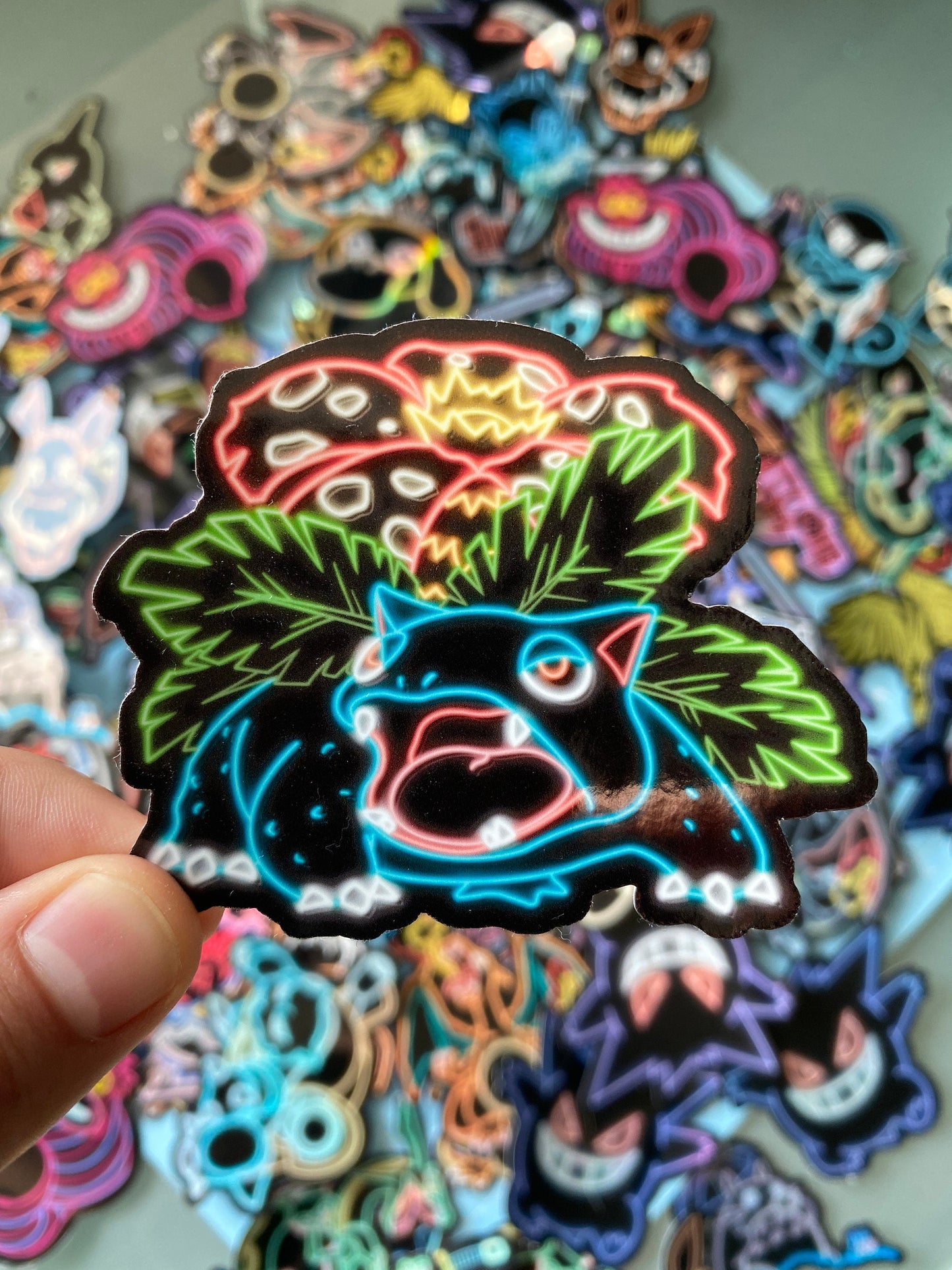 Neon Shiny Venusaur | Pokemon Stickers