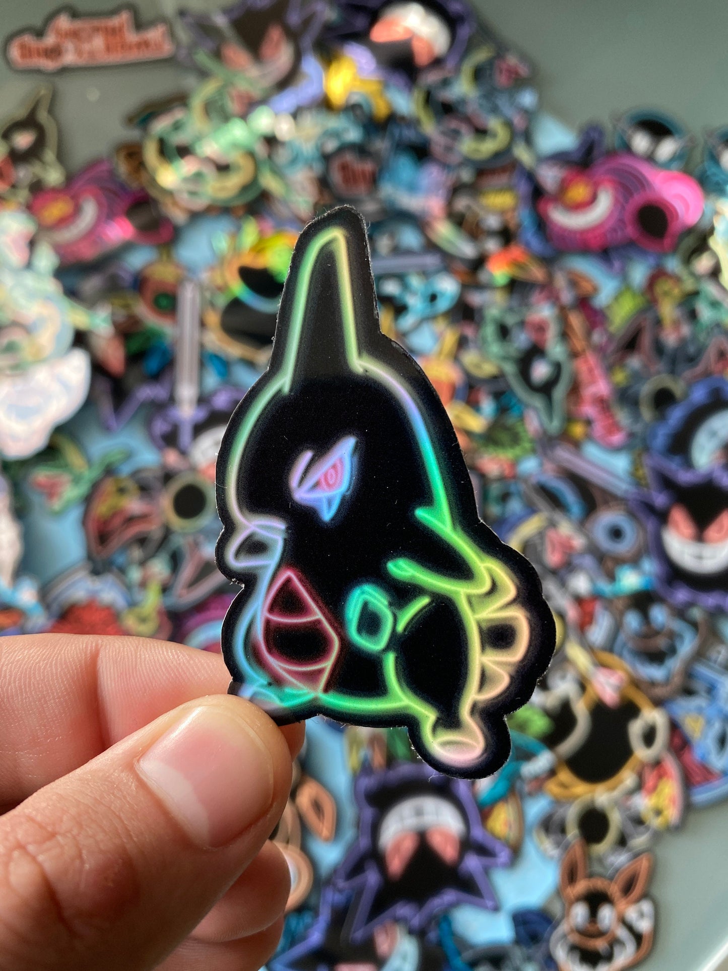 Neon Larvitar | Pokemon Stickers