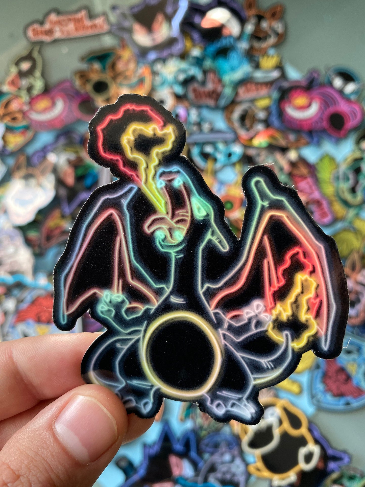 Neon Shiny Charizard | Pokemon Stickers