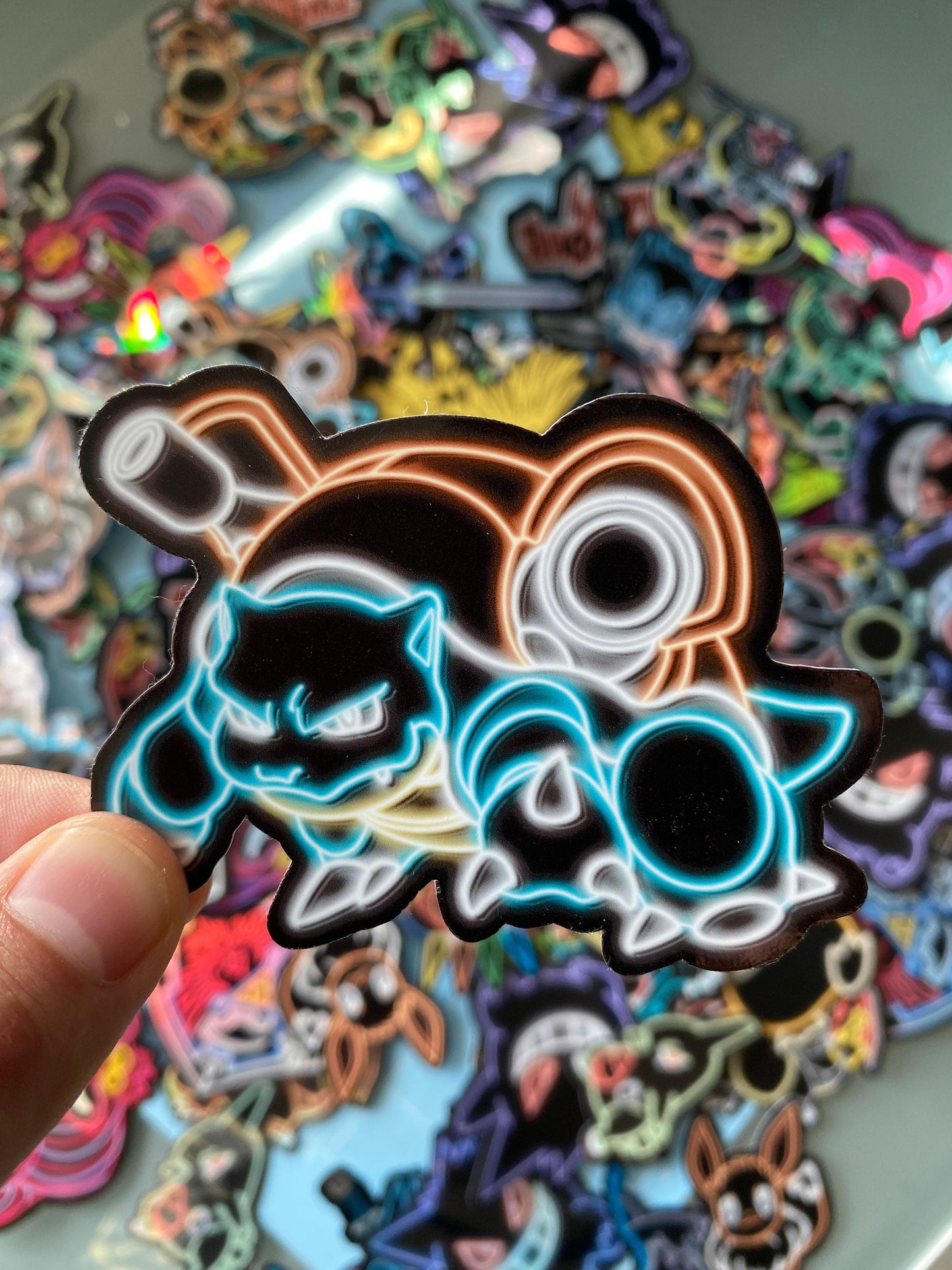 Neon Shiny Blastoise | Pokemon Stickers