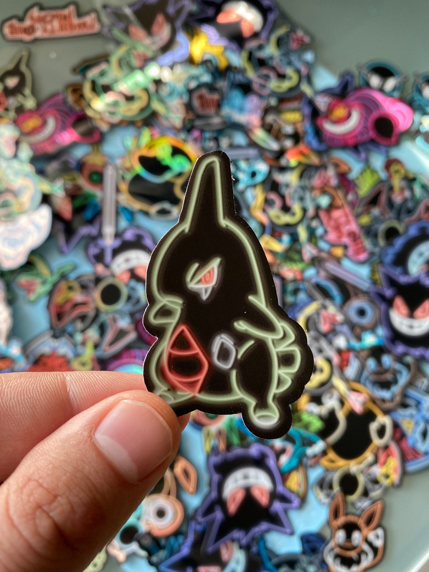 Neon Larvitar | Pokemon Stickers