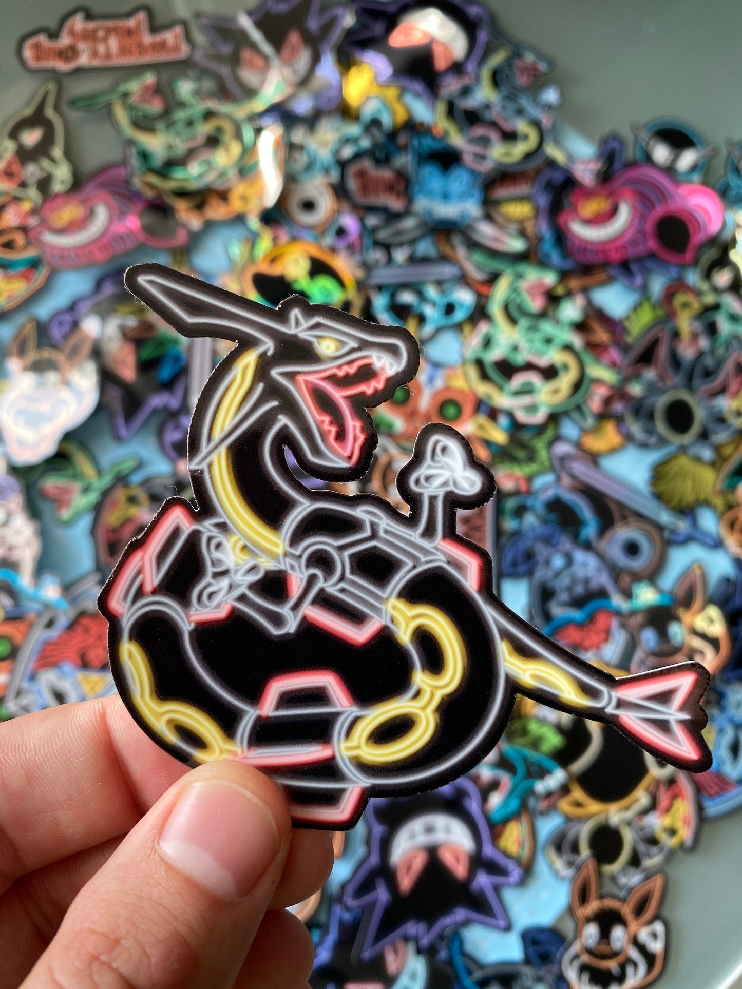 Neon Shiny Rayquaza | Pokemon Stickers