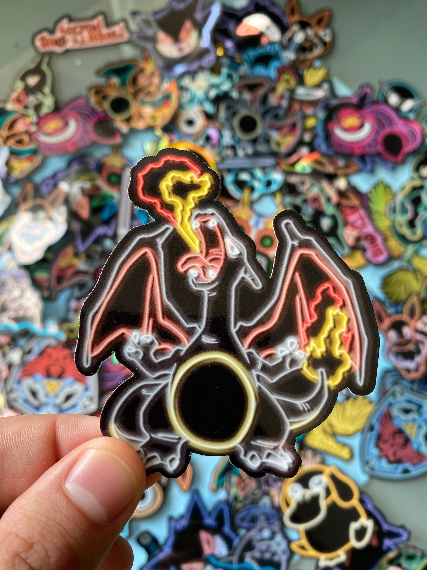 Neon Shiny Charizard | Pokemon Stickers