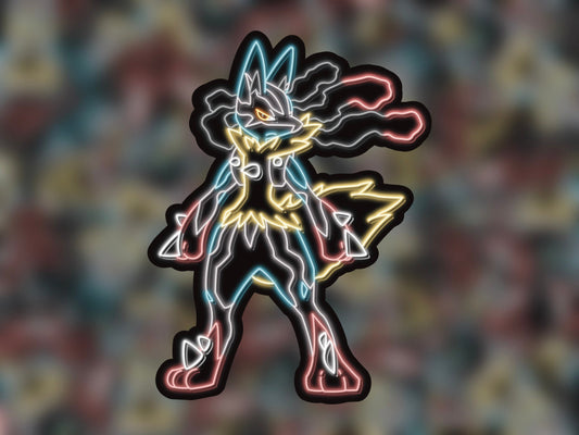 Neon Mega Lucario | Pokemon Stickers