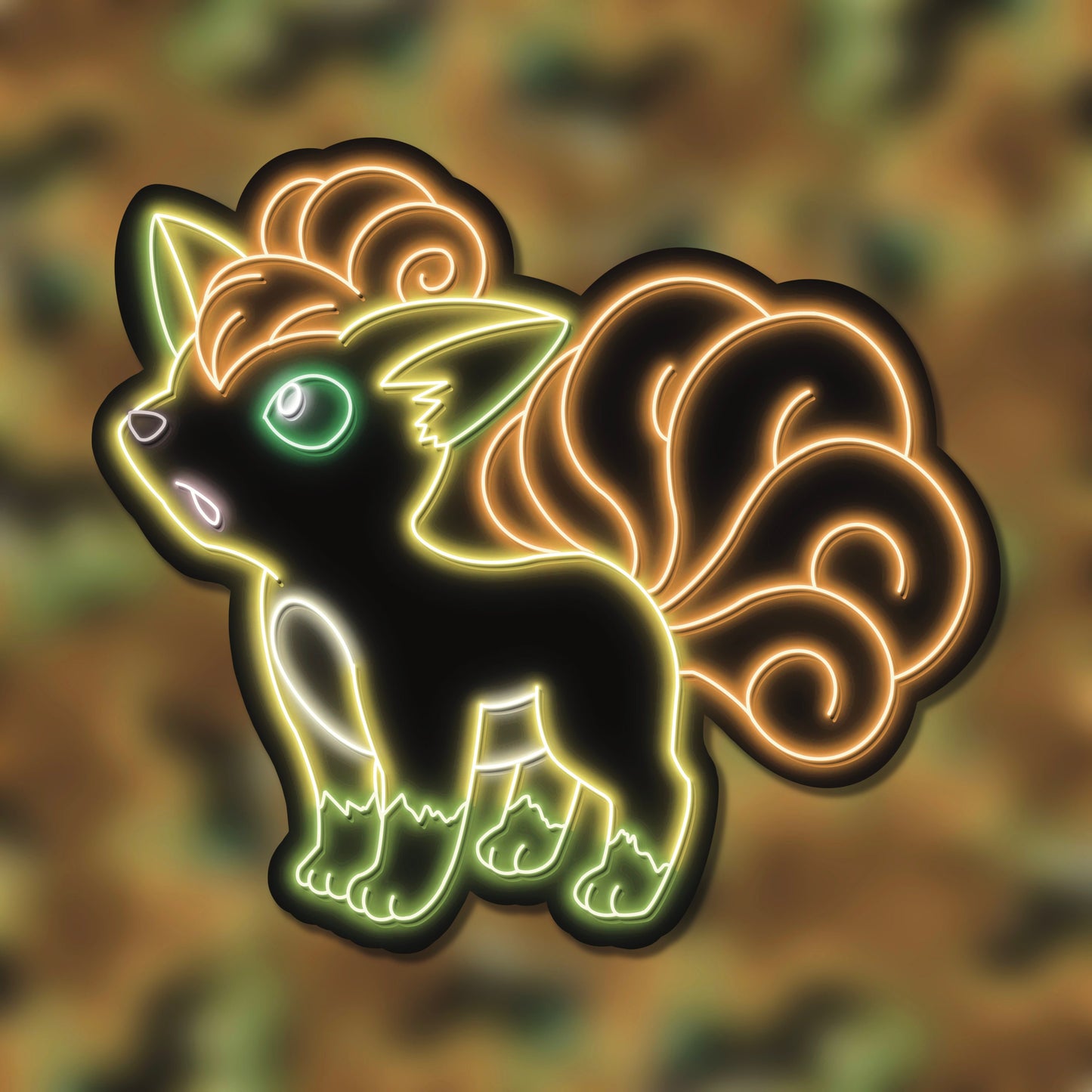 Neon Shiny Vulpix | Pokemon Stickers