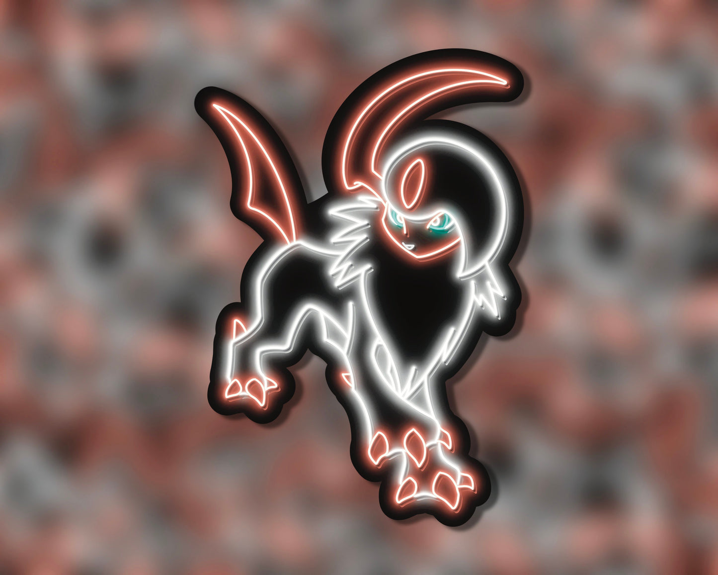 Neon Shiny Absol | Pokemon Stickers