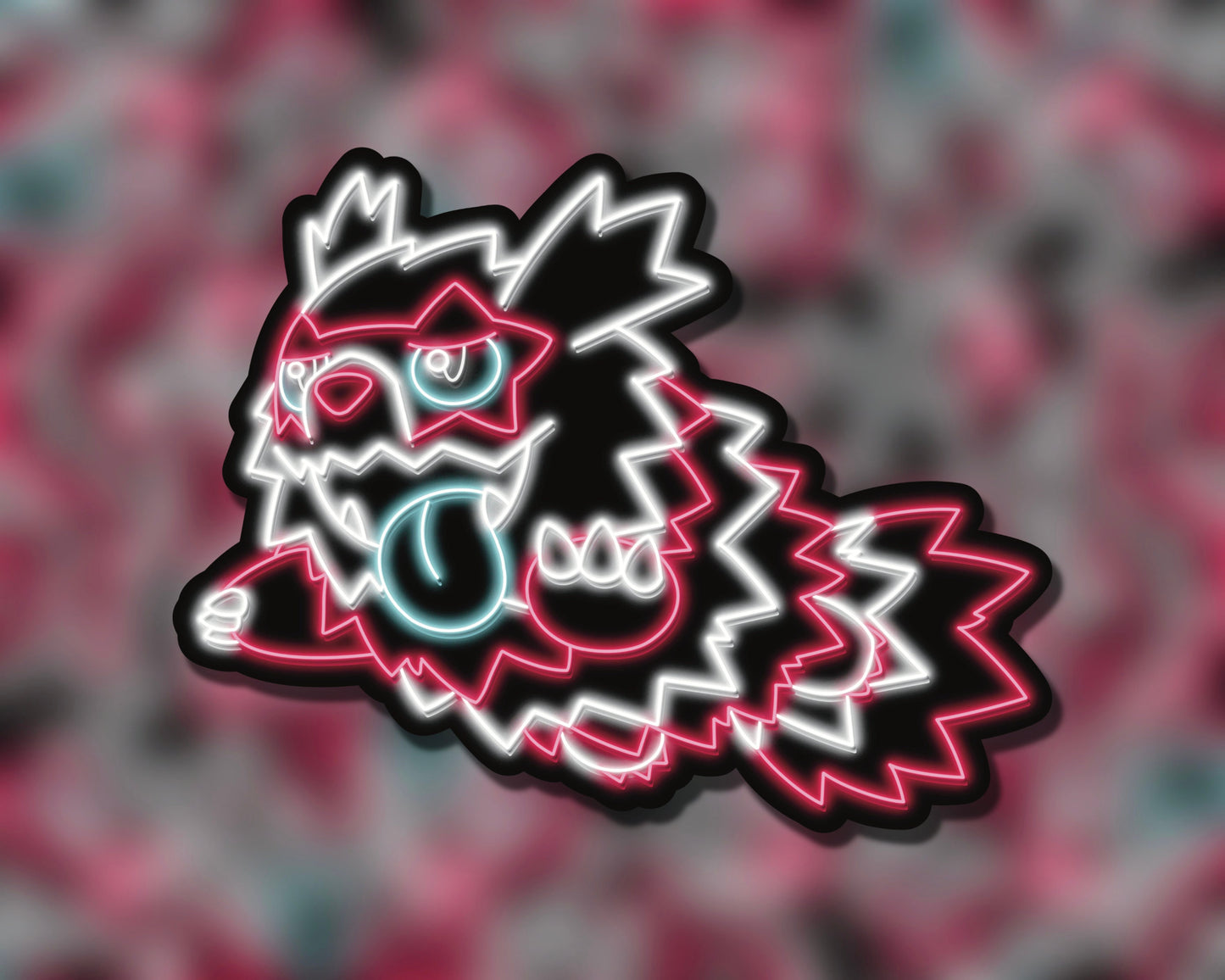 Neon Shiny Zigzagoon (Galarian) | Pokemon Stickers