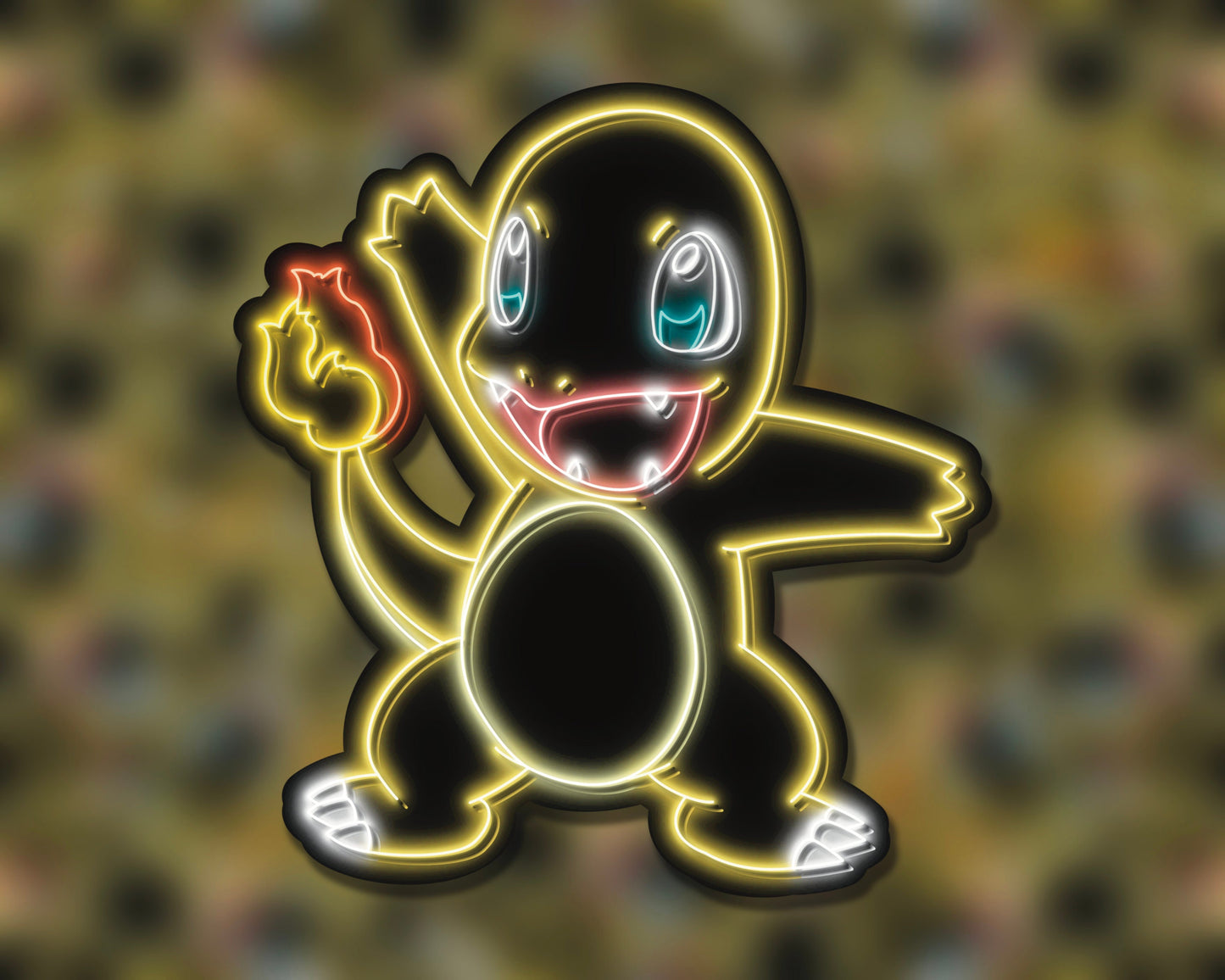 Neon Shiny Charmander | Pokemon Stickers