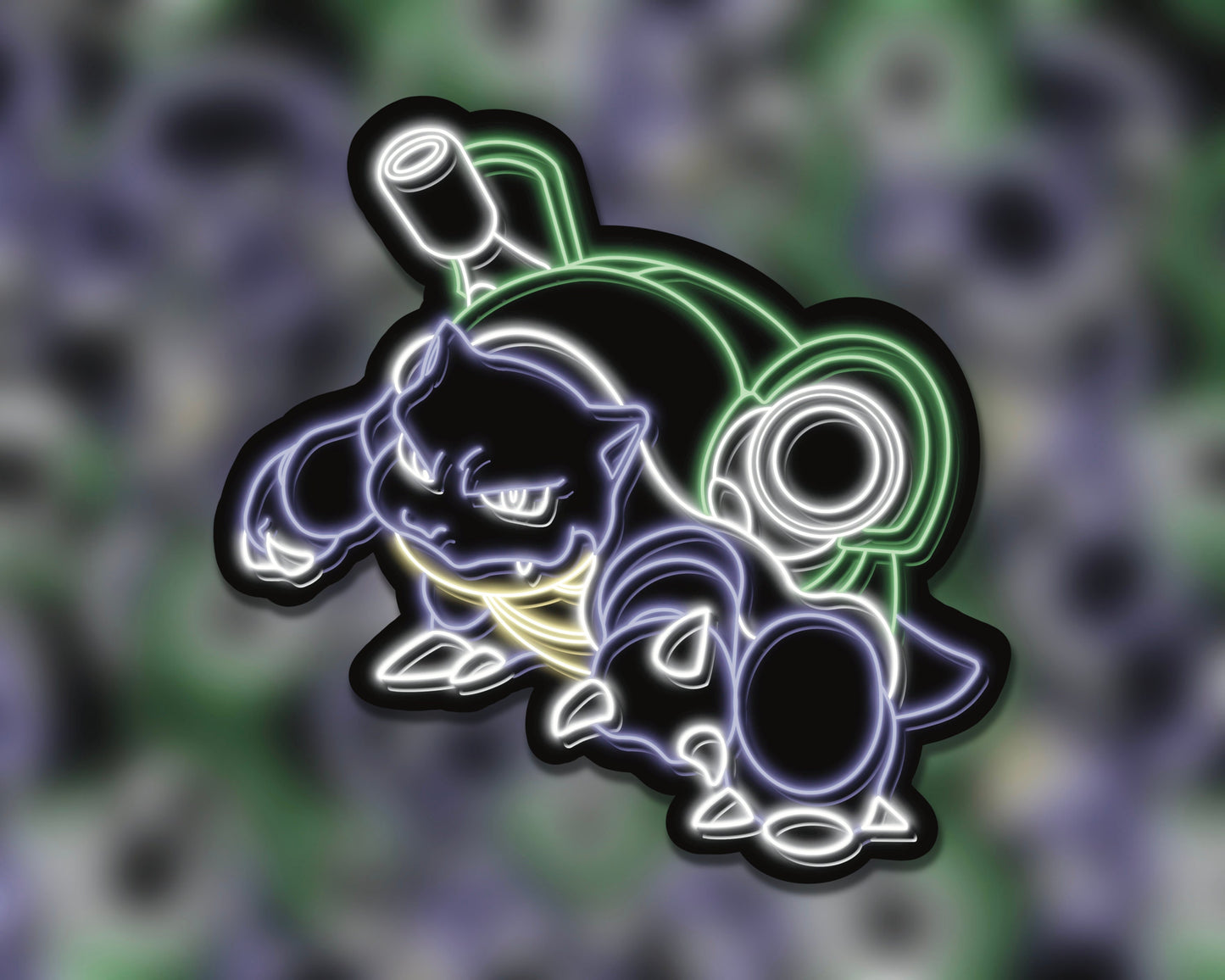 Neon Shiny Blastoise | Pokemon Stickers