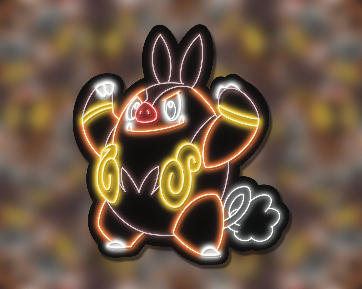 Neon Pignite | Pokemon Stickers