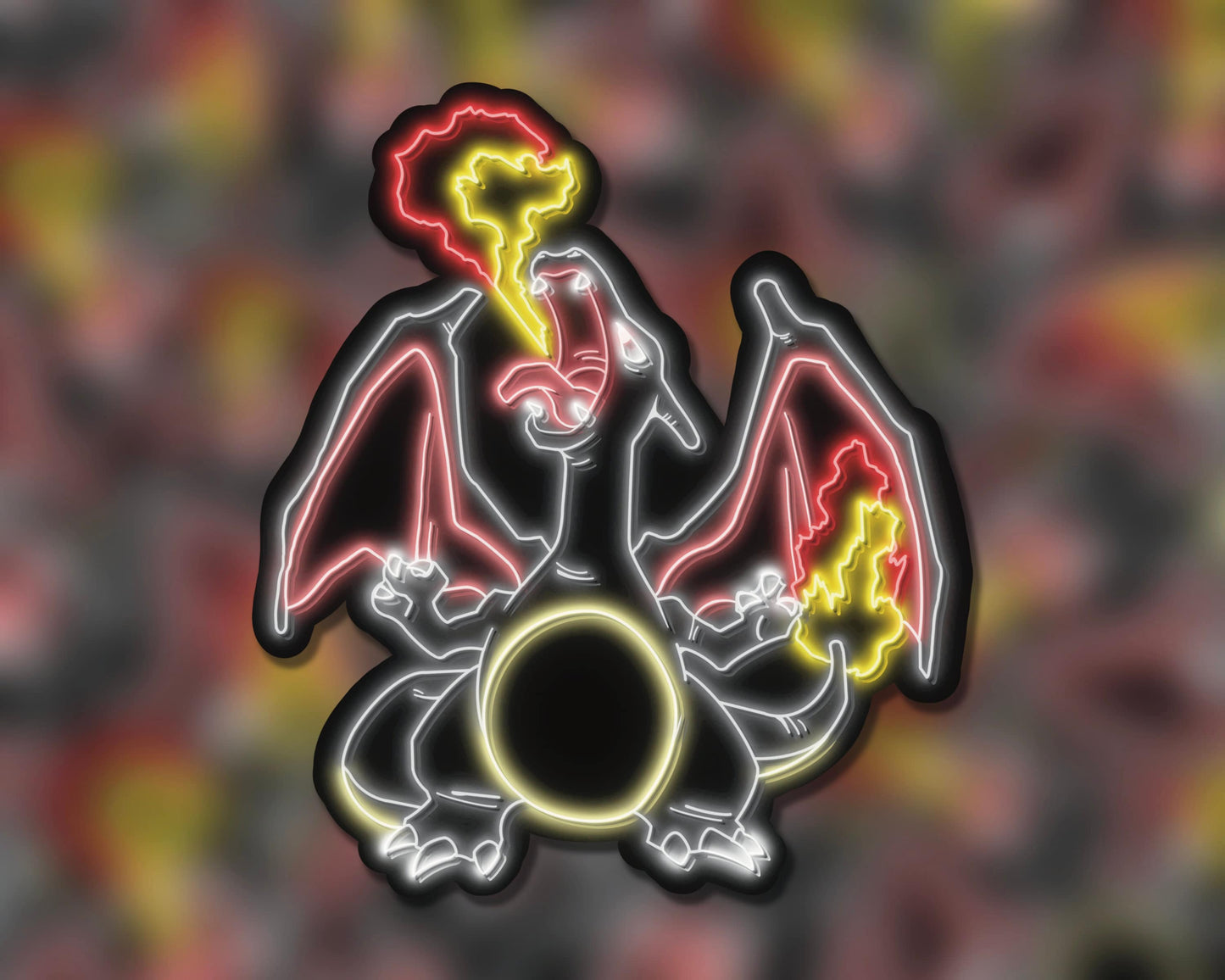 Neon Shiny Charizard | Pokemon Stickers