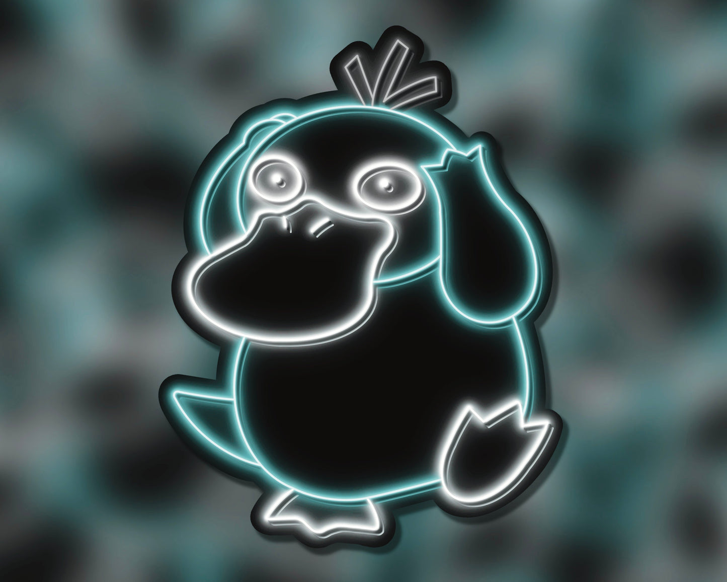 Neon Shiny Psyduck | Pokemon Stickers