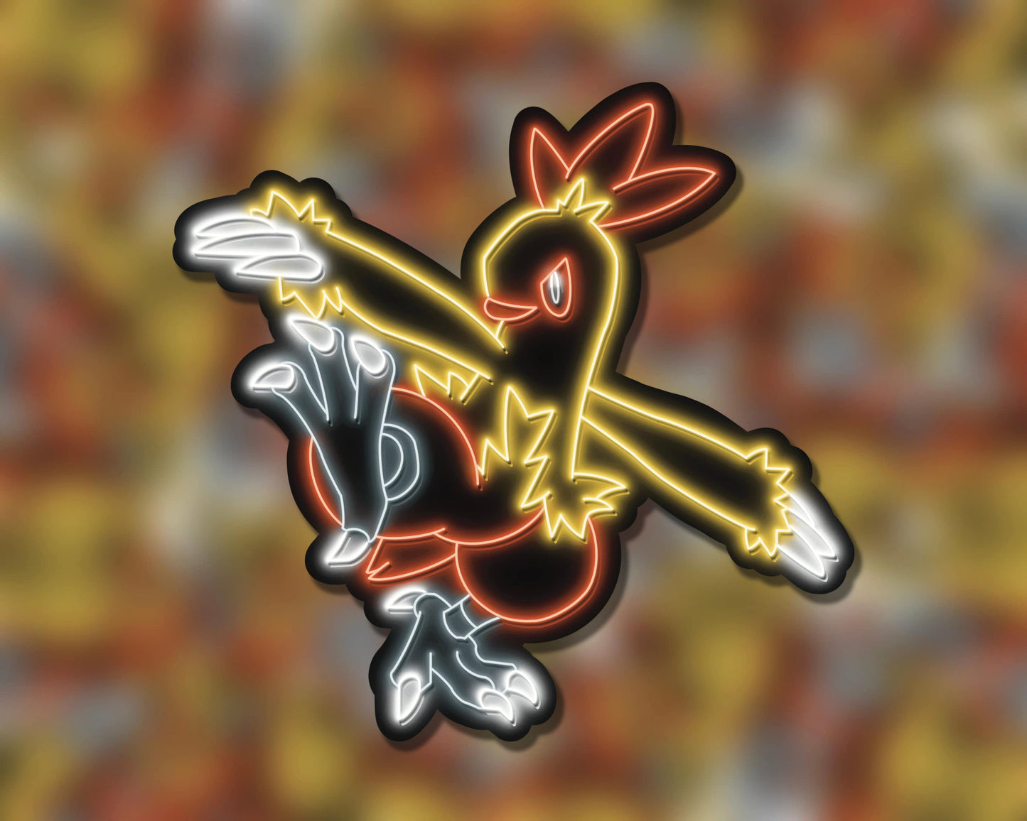 Neon Combusken | Pokemon Stickers