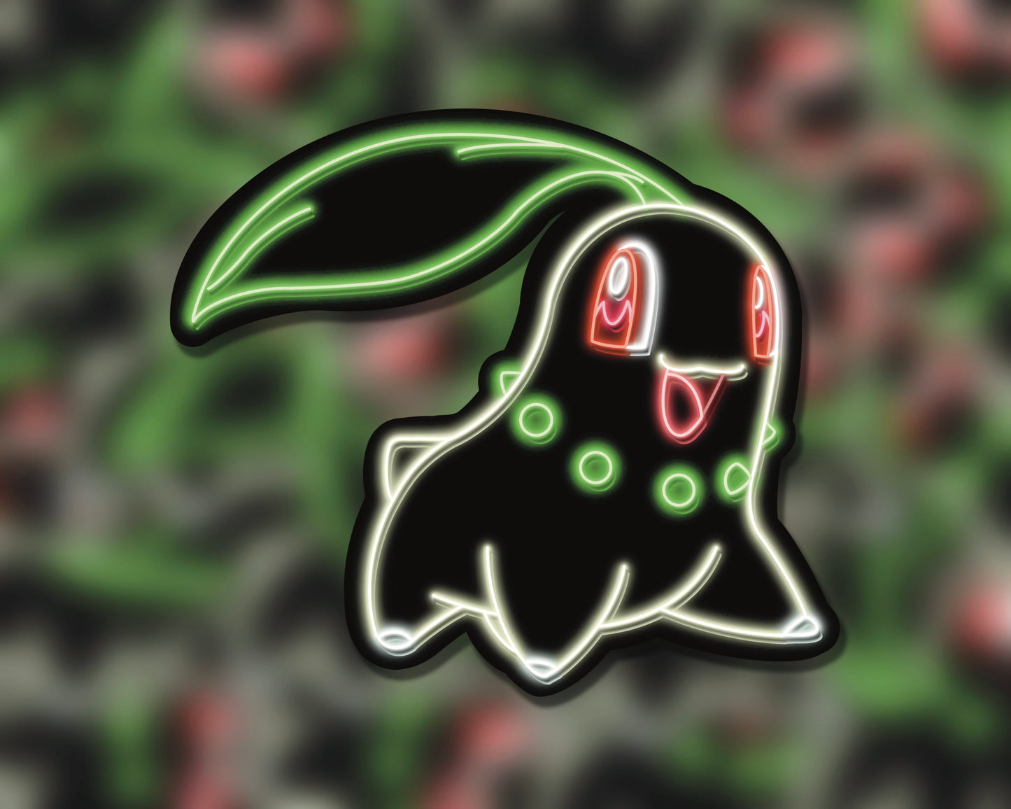 Neon Chikorita | Pokemon Stickers