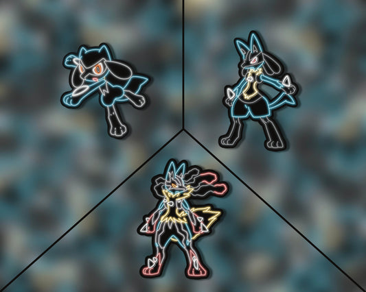 Neon Lucario Evolution Pack | Pokemon Stickers