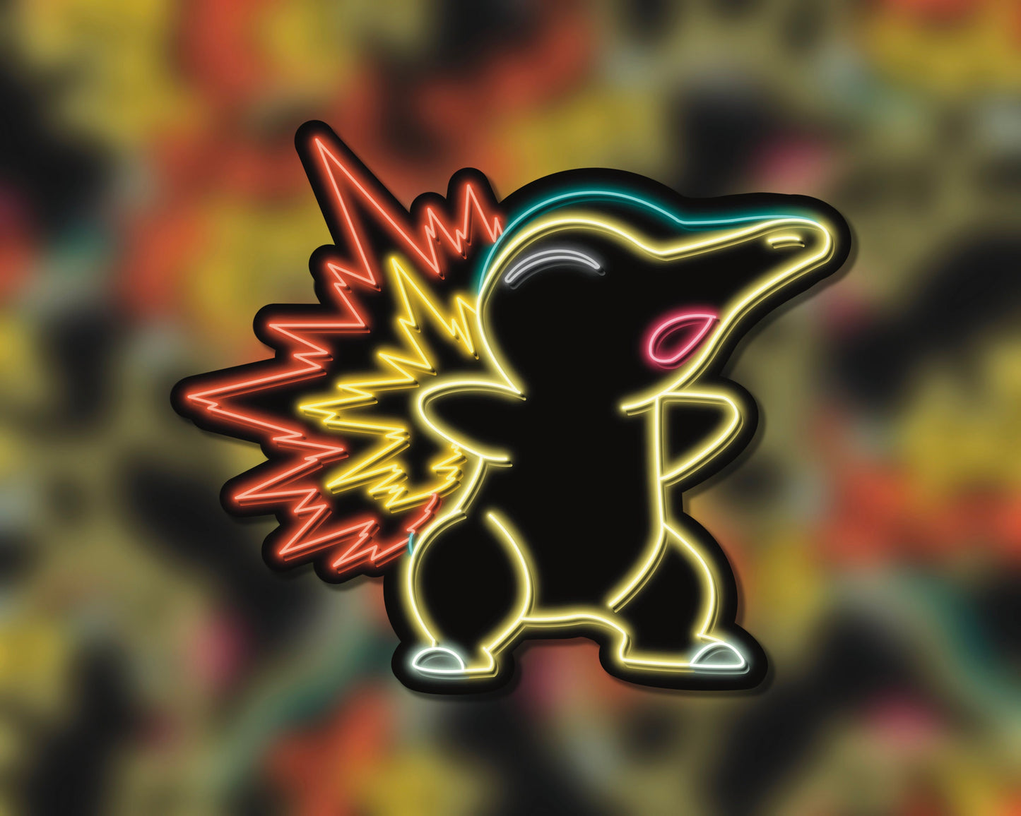 Neon Cyndaquil | Pokemon Stickers