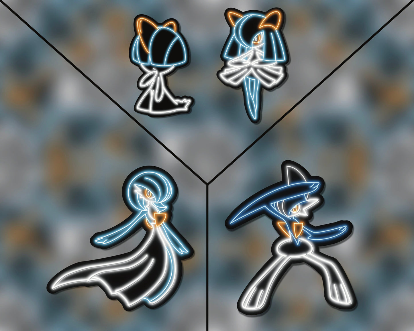 Neon Shiny Ralts Evolution Pack | Pokemon Stickers