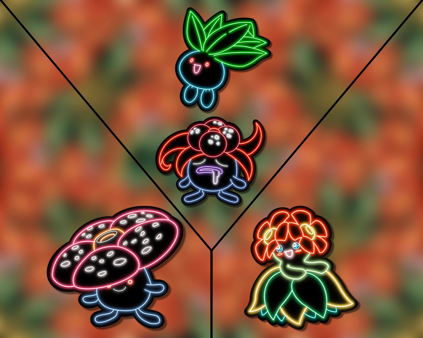 Neon Oddish Evolution Pack | Pokemon Stickers