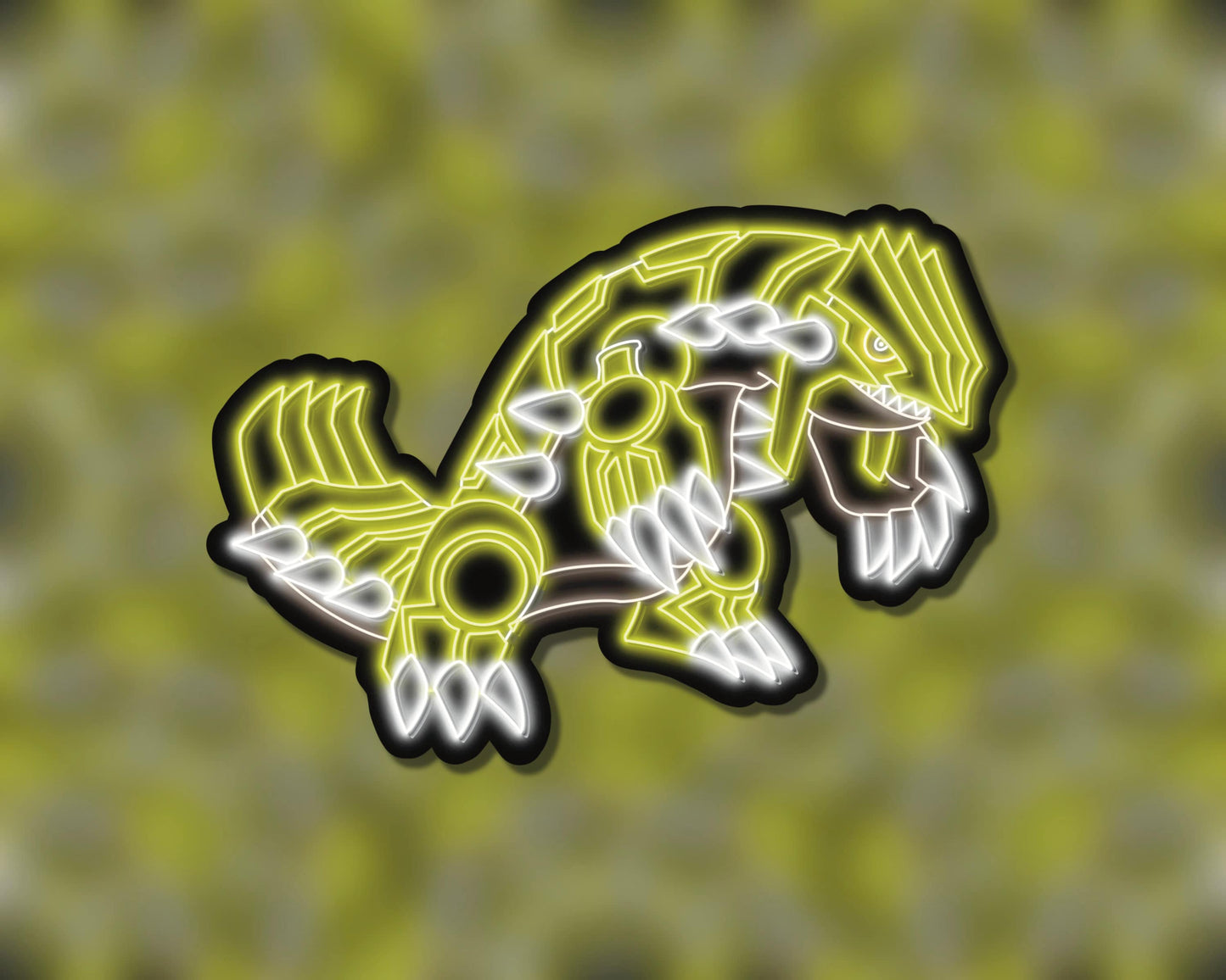 Neon Shiny Groudon | Pokemon Stickers